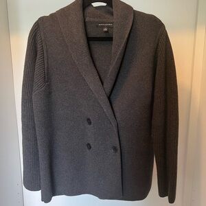 Banana Republic Factory Double Breasted Chunky Cardigan Small Charcoal